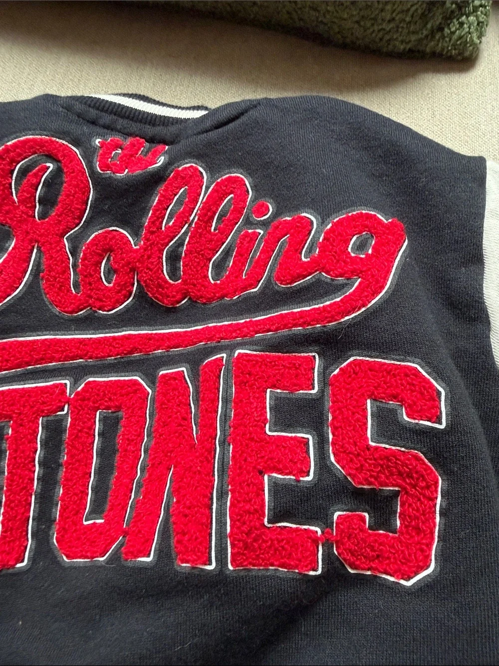Zara Black Varsity Jacket with Red & White Tongue Patch